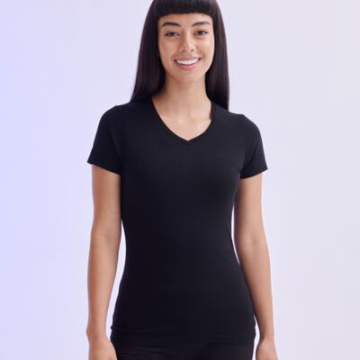 SF Clothing Ladies Feel Good Stretch V Neck T-Shirt Thumbnail