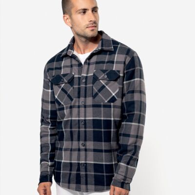 Kariban Sherpa Lined Checked Shirt Jacket Thumbnail
